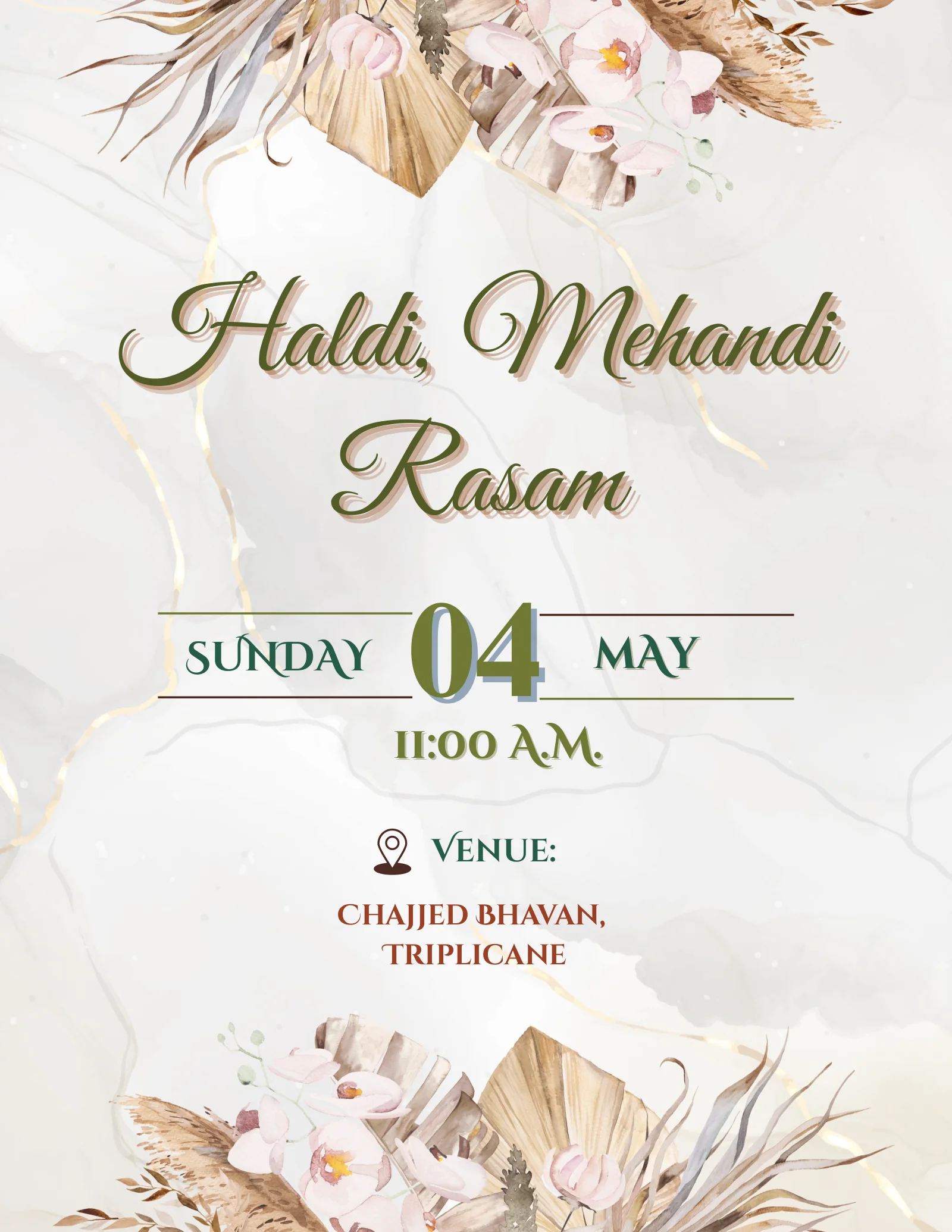 Haldi & Mehandi Rasam from Aashish & Chetna: soft florals, clear celebration.