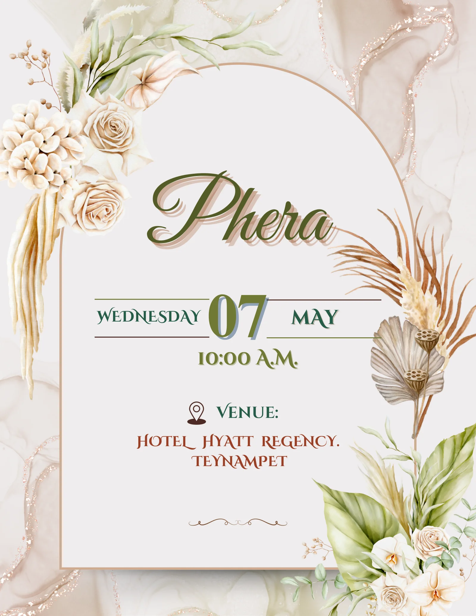 Phera from Aashish & Chetna: soft florals, clear celebration.