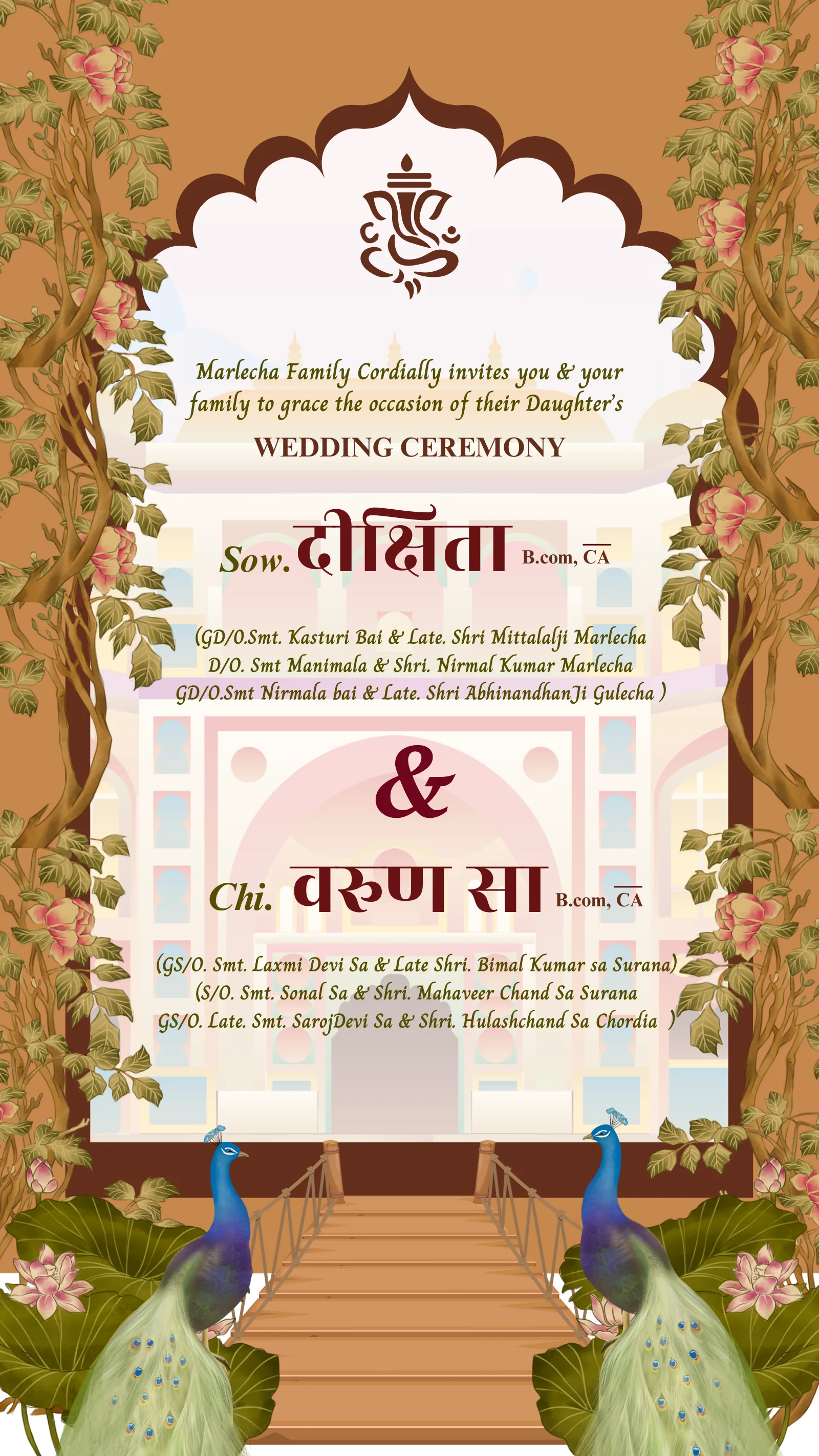 The wedding ceremony from Dikshitha & Varun: colour in every chapter.