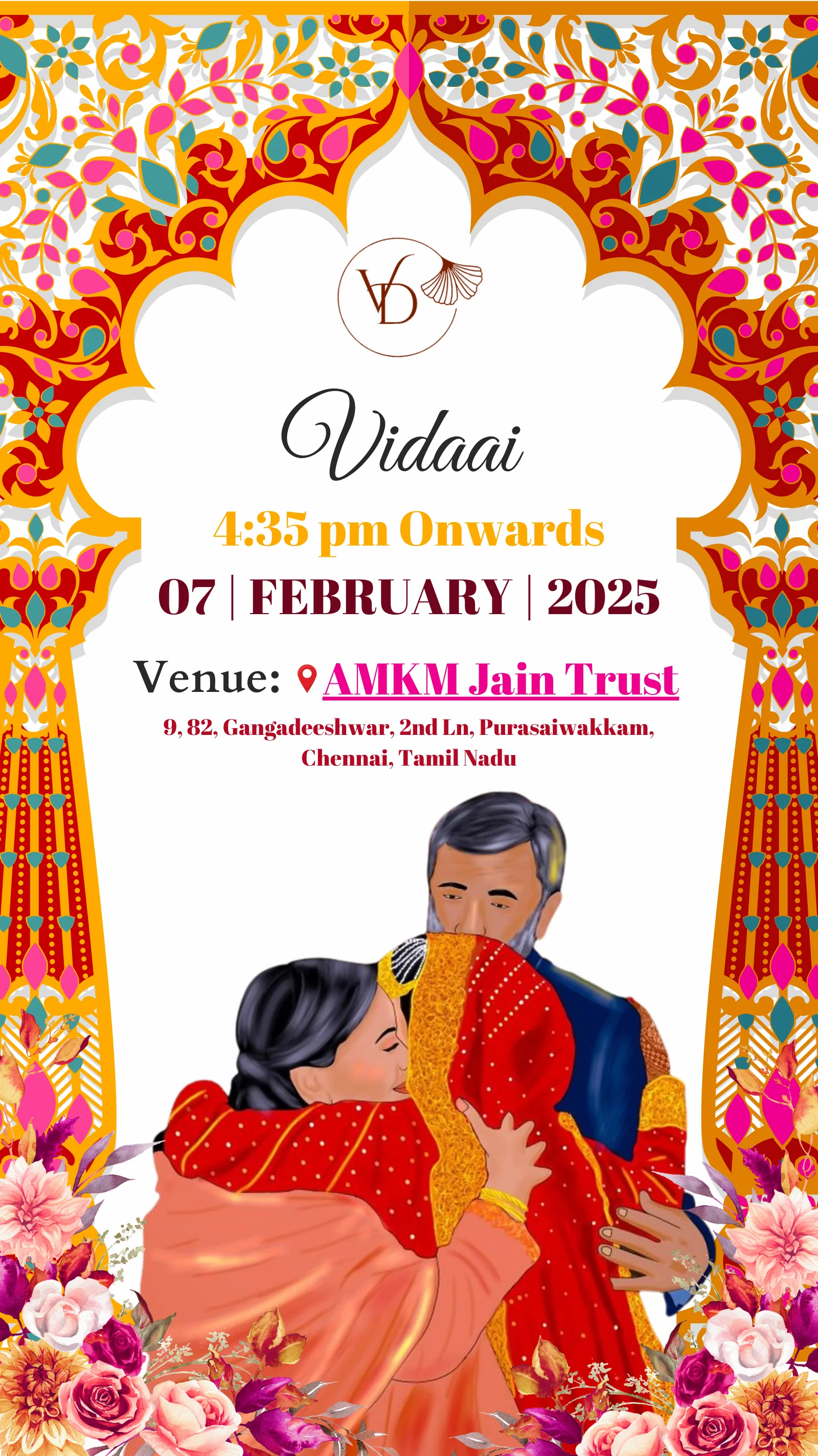 Vidaai from Dikshitha & Varun: colour in every chapter.