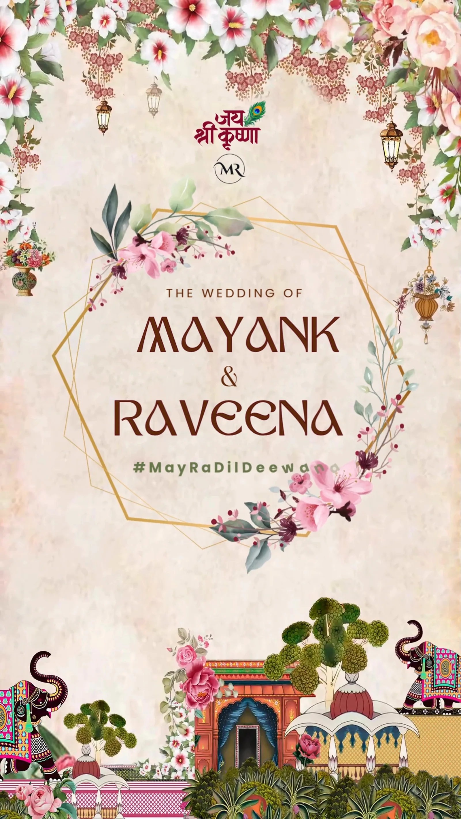 Floral save-the-date for Mayank and Raveena
