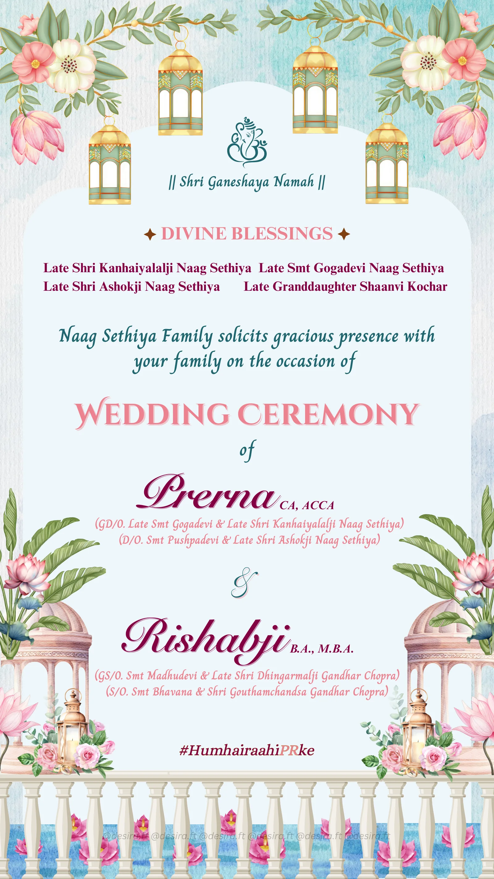 The wedding ceremony from Prerna & Rishabh: a celebration illustrated.