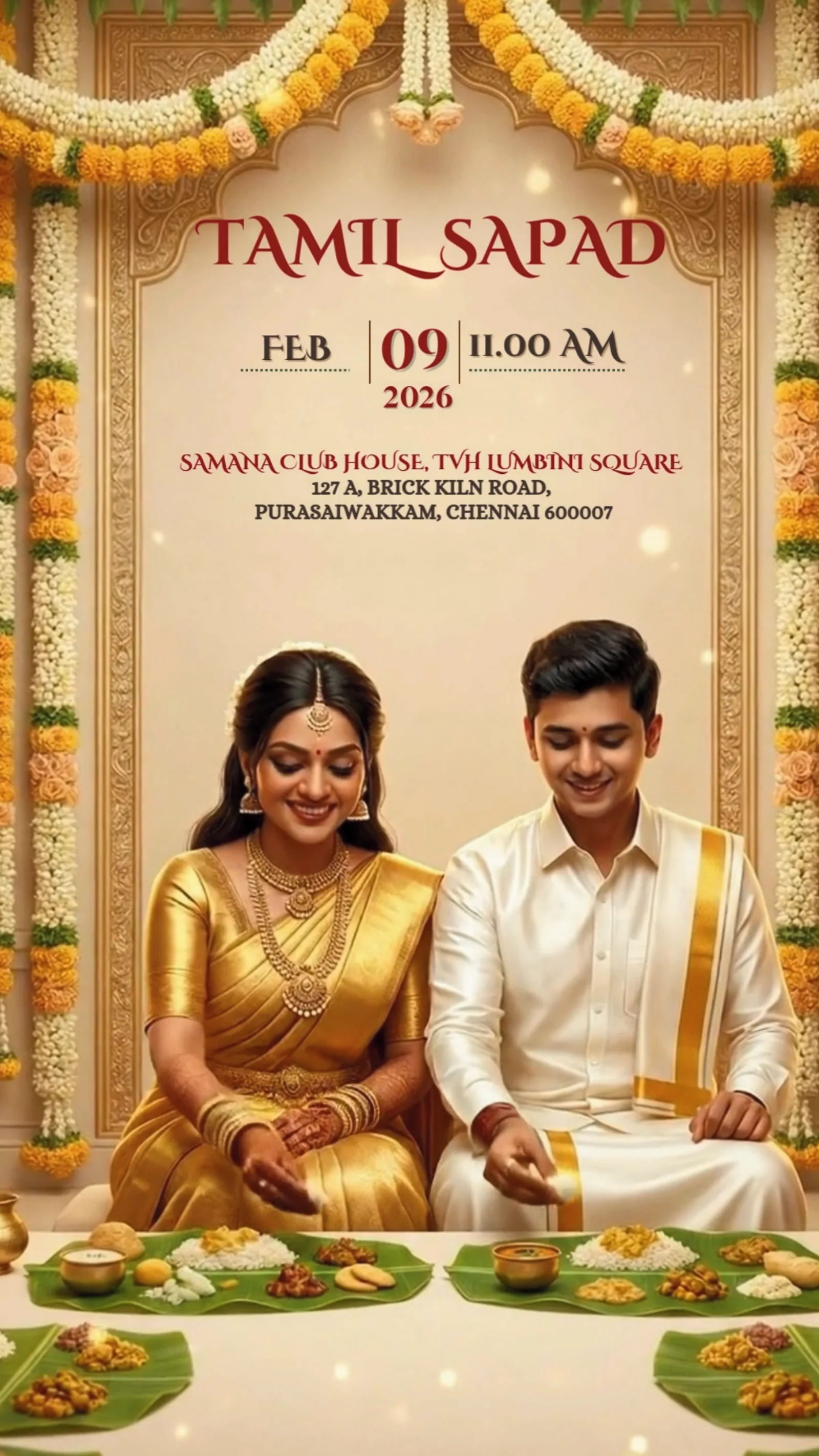 Tamil Sapad from Shreyans & Varisha: tradition, framed cinematically.